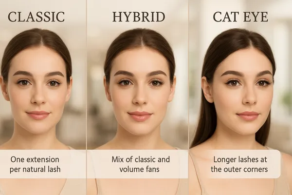 what is the most common lash style: eyelash extension styles by eye shape