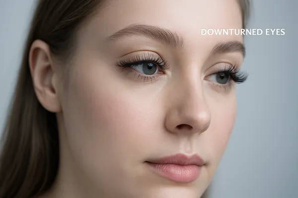 lash extensions styled for downturned eyes