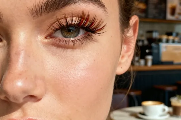 brown lashes with a few red-brown fibers