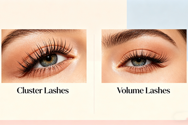 Cluster Lashes vs Volume Lashes